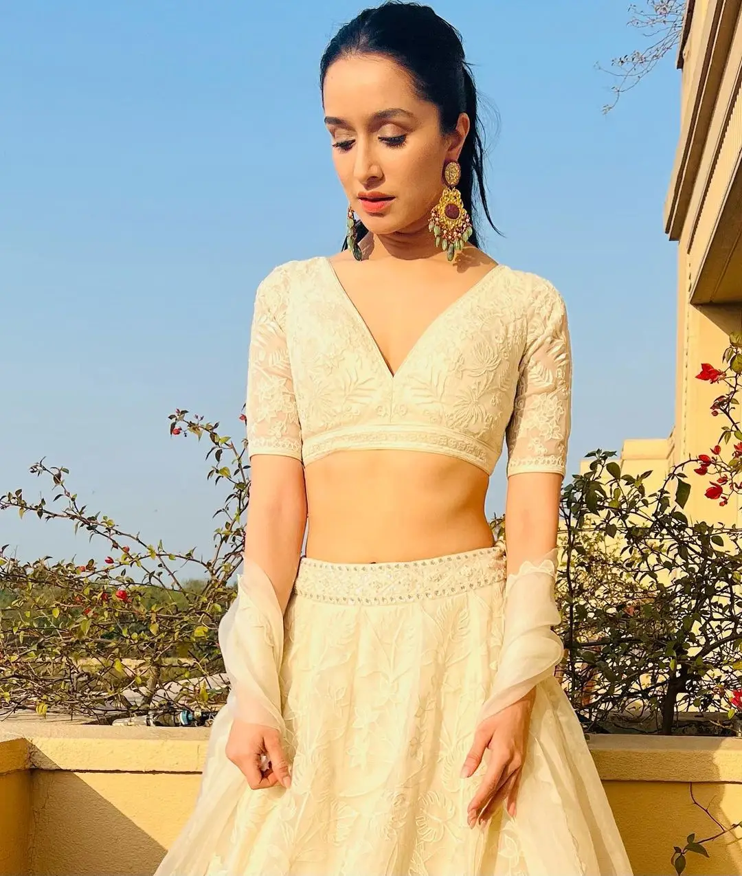 Shraddha Kapoor In White Lehenga Choli